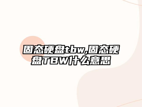 固態硬盤tbw,固態硬盤TBW什么意思