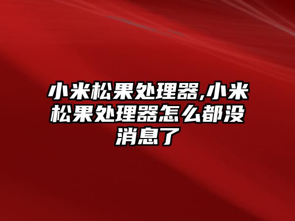 小米松果處理器,小米松果處理器怎么都沒消息了